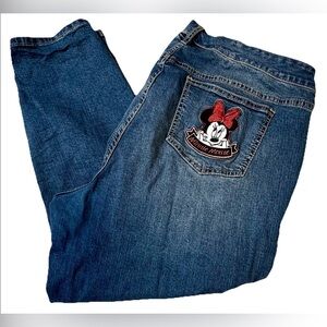 Disney Minnie Mouse Appliqué Denim Jeans Sz 20 Stretch Comfort Vacation Cottage